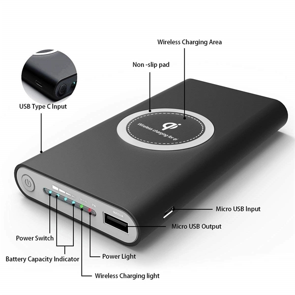 Power Bank "Aura Max" – Qi Wireless 20 000 mAh [E1A42]