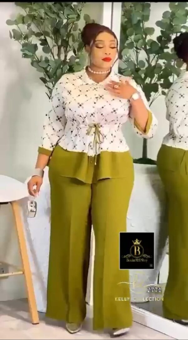 Ensemble "Kelly Polka Duo" – Blouse à Pois & Pantalon Wide-Leg [M22B9]