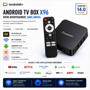 TV Box Android 14.0 – 2Go RAM / 16Go ROM – Transformez votre télé en Smart TV [E1A12]