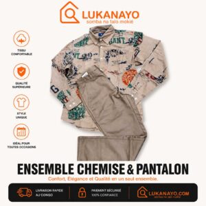 Ensemble Coordonné GANT – Khaki Imprimé & Esprit Graphique [M21G5]