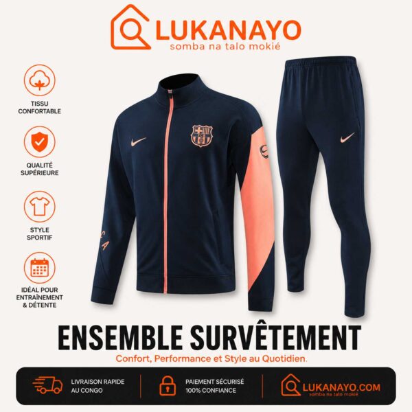 Survêtement d'Entraînement Officiel FC Barcelone 2025/26 – Bleu "Ocean Royal" [M21G6]