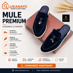Loro Piana Summer Charms Walk – Mules en Daim Bleu[M22D4]