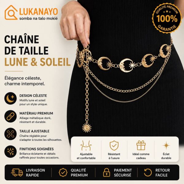 Chaîne de Taille MODRSA – Ceinture Bijou Dorée et Argentée pour Femme【MH7A6】