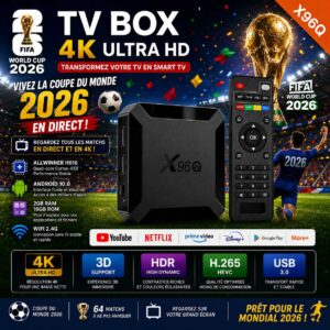 Box Android TV X96Q – 2Go RAM / 16Go ROM 4K – Divertissement sans limite sur votre télé [E1A2]
