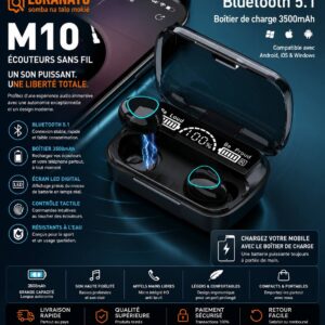 M10 TWS – Écouteurs Sans Fil Haute Qualité avec Boîtier Powerbank [E3A3]