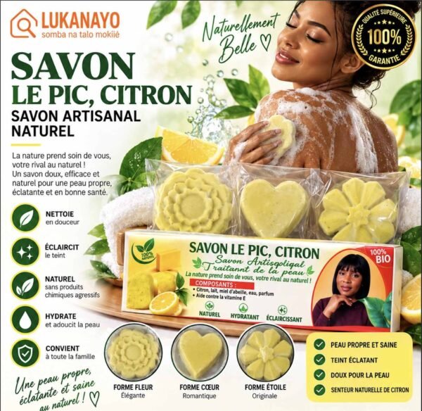 Savon Naturel Artisanal au Citron – Savon Le Pic [H9A1]